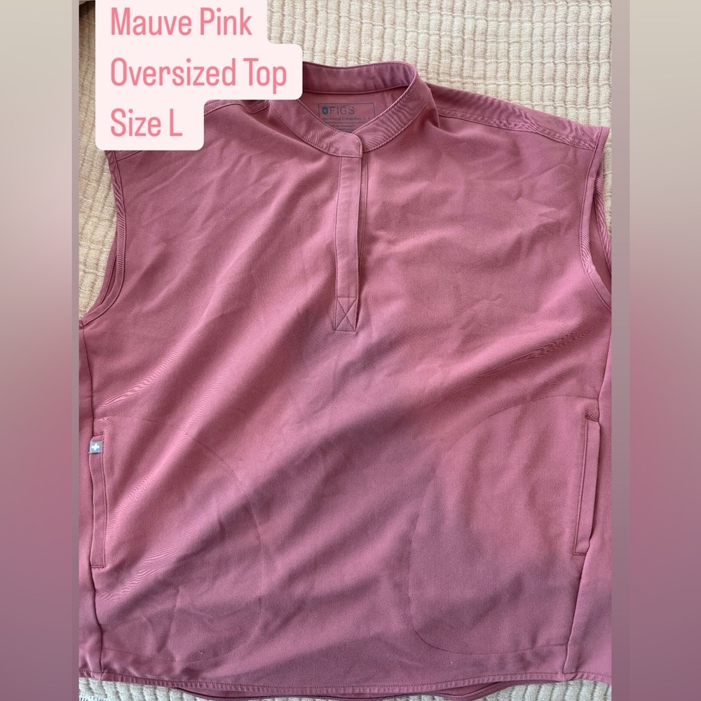 FIGS Mauve Pink Oversized Sleeveless Top